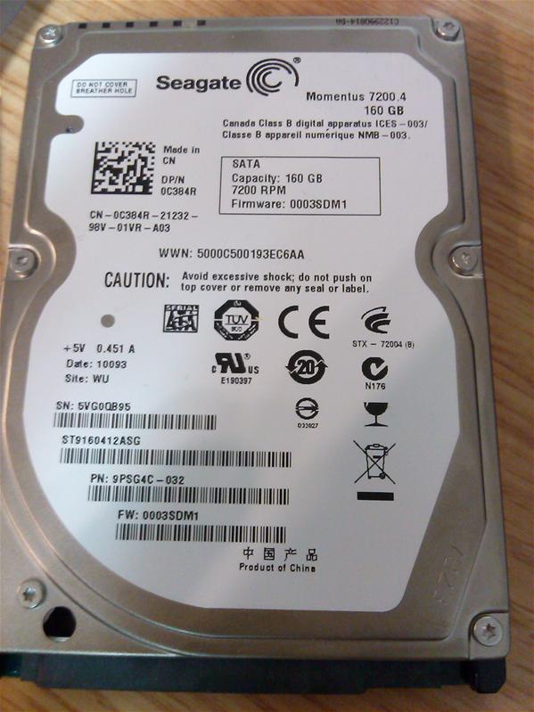 ST9160412ASG - 06-Aug-2009 - 5VG0QB95 - photo-1